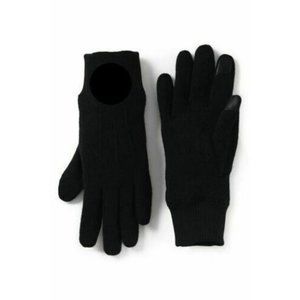 NWT LANDS' END WOMEN'S EZ TOUCH SCREEN WOOL GLOVES BLACK XL